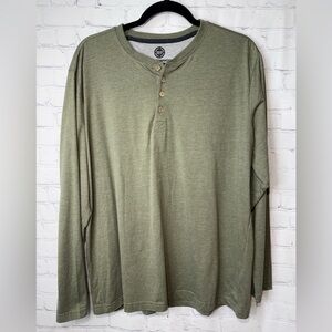 WEATHERPROOF long sleeve brushed jersey henley size XL in olive green